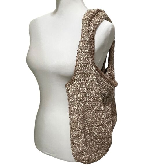 Free People Got Me in Stitches Tote One Size Brown Crochet Boho Shoulder Bag - Picture 2 of 13